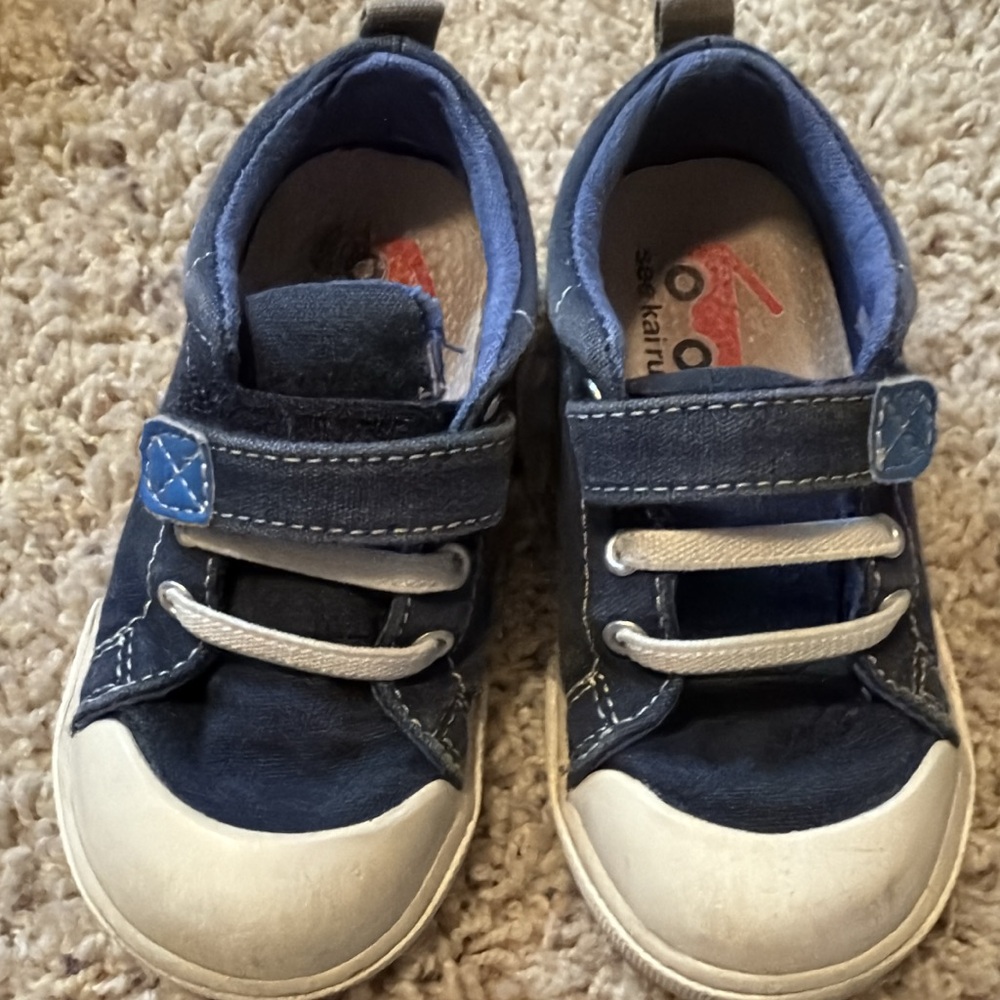 See Kai Run Navy and White Kids Sneakers